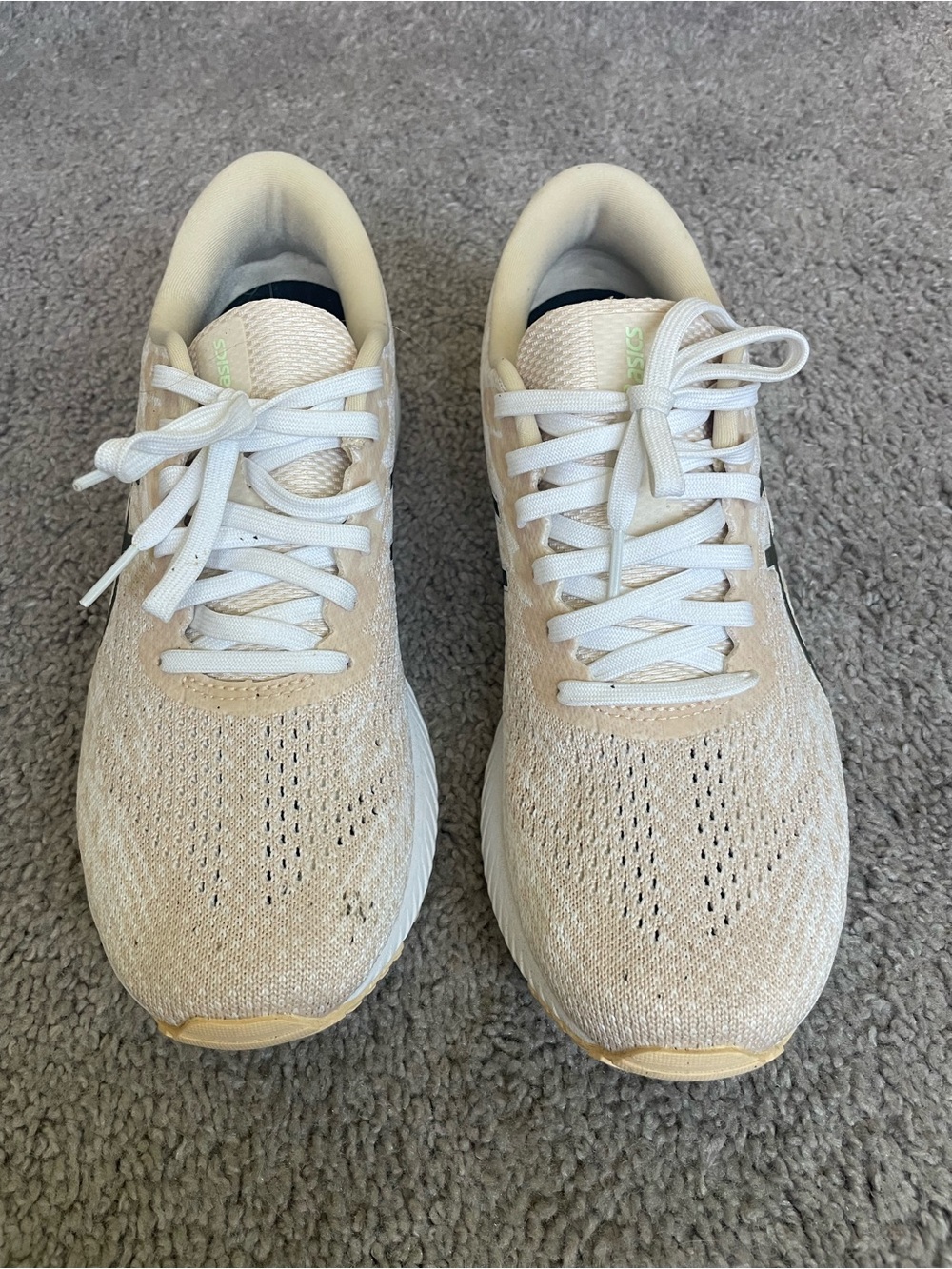 Asics Women's Light Beige Knit Running Sneakers - GEL US Trainer